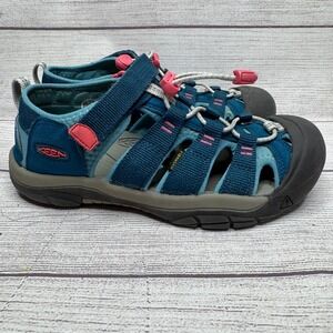 KEEN Washable Kids Newport H2 Blue Teal Water Sandals‎ Adjustable Strap Size 4